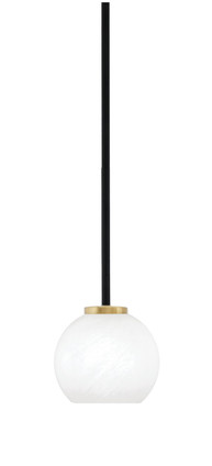 Toltec Lighting - 6201-MBNAB-4101 - One Light Mini Pendant - Sandia - Matte Black & New Age Brass
