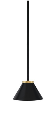 Toltec Lighting - 6201-MBNAB-421-MB - One Light Mini Pendant - Sandia - Matte Black & New Age Brass