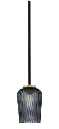 Toltec Lighting - 6201-MBNAB-4252 - One Light Mini Pendant - Sandia - Matte Black & New Age Brass