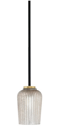 Toltec Lighting - 6201-MBNAB-4253 - One Light Mini Pendant - Sandia - Matte Black & New Age Brass
