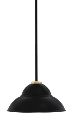 Toltec Lighting - 6201-MBNAB-428-MB - One Light Pendant - Sandia - Matte Black & New Age Brass