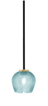 Toltec Lighting - 6201-MBNAB-4605 - One Light Mini Pendant - Sandia - Matte Black & New Age Brass