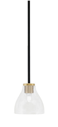 Toltec Lighting - 6201-MBNAB-4760 - One Light Mini Pendant - Sandia - Matte Black & New Age Brass