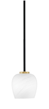 Toltec Lighting - 6201-MBNAB-4811 - One Light Mini Pendant - Sandia - Matte Black & New Age Brass