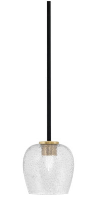 Toltec Lighting - 6201-MBNAB-4812 - One Light Mini Pendant - Sandia - Matte Black & New Age Brass
