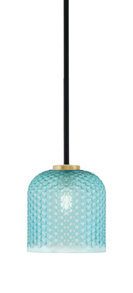 Toltec Lighting - 6201-MBNAB-4915 - One Light Mini Pendant - Sandia - Matte Black & New Age Brass