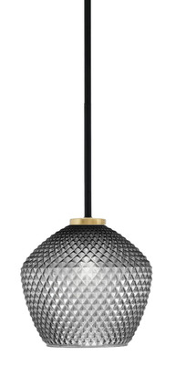 Toltec Lighting - 6201-MBNAB-4922 - One Light Mini Pendant - Sandia - Matte Black & New Age Brass