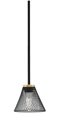 Toltec Lighting - 6201-MBNAB-805-MB - One Light Mini Pendant - Sandia - Matte Black & New Age Brass