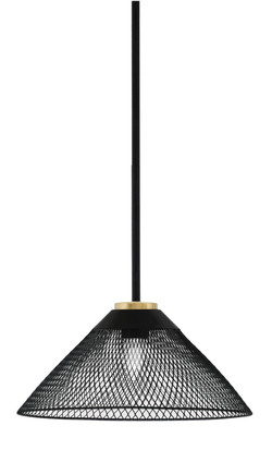 Toltec Lighting - 6201-MBNAB-808-MB - One Light Pendant - Sandia - Matte Black & New Age Brass