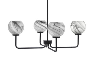 Toltec Lighting - 6204-MB-4109 - Four Light Chandelier - Sandia - Matte Black