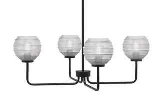 Toltec Lighting - 6204-MB-5110 - Four Light Chandelier - Sandia - Matte Black