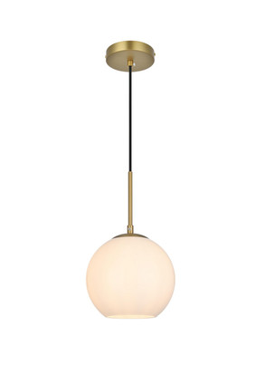 Elegant Lighting - LD2207SG - One Light Pendant - Baxter - Satin Gold and Frosted white