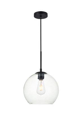 Elegant Lighting - LD2212BK - One Light Pendant - BAXTER - Black and Clear