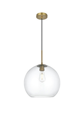 Elegant Lighting - LD2216SG - One Light Pendant - Baxter - Satin Gold and Clear