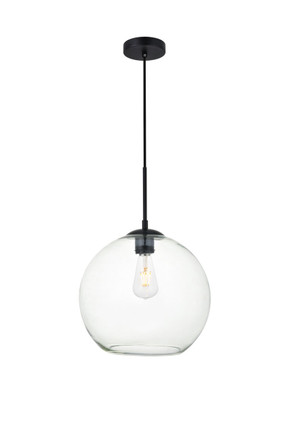 Elegant Lighting - LD2224BK - One Light Pendant - BAXTER - Black and Clear