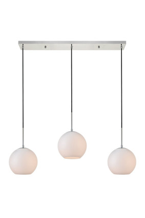 Elegant Lighting - LD2237C - Three Light Pendant - BAXTER - Chrome and frosted white