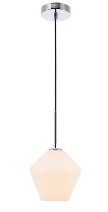 Elegant Lighting - LD2257C - One Light Pendant - Gene - Chrome And Frosted White Glass