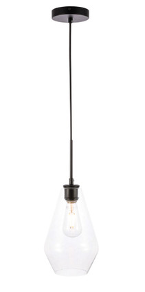 Elegant Lighting - LD2260BK - One Light Pendant - Gene - Black and Clear glass