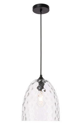 Elegant Lighting - LD2284 - One Light Pendant - Gibson - Black and Clear glass