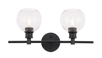Elegant Lighting - LD2314BK - Two Light Wall Sconce - Collier - Black and Clear glass