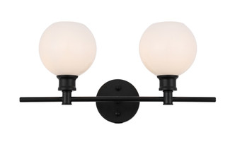 Elegant Lighting - LD2315BK - Two Light Wall Sconce - Collier - Black and Frosted white glass
