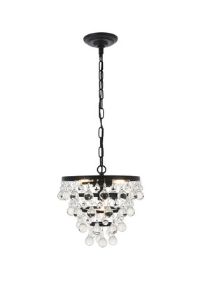 Elegant Lighting - LD5016D13BK - Three Light Pendant - Kora - Black