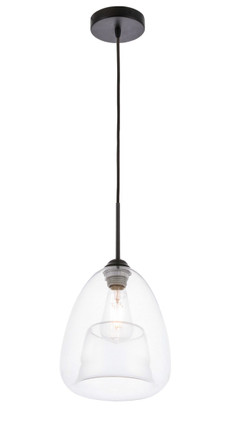 Elegant Lighting - LD5031D8BK - One Light Pendant - Kason - Black and Clear glass