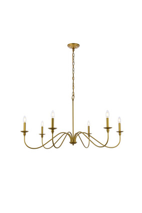 Elegant Lighting - LD5056D42BR - Six Light Chandelier - Rohan - Brass
