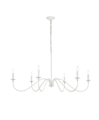 Elegant Lighting - LD5056D48WH - Six Light Chandelier - Rohan - White