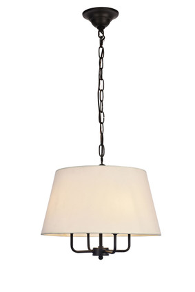 Elegant Lighting - LD6009D17BK - Four Light Pendant - Maple - Black