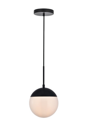 Elegant Lighting - LD6026BK - One Light Pendant - Eclipse - Black and frosted white