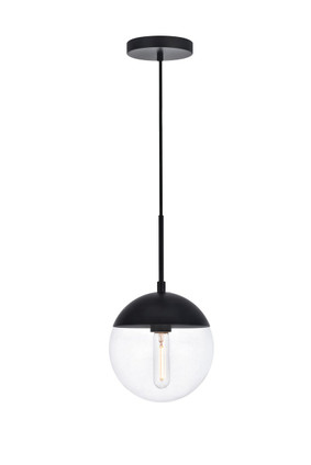 Elegant Lighting - LD6027BK - One Light Pendant - Eclipse - Black and Clear