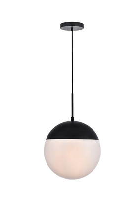 Elegant Lighting - LD6038BK - One Light Pendant - Eclipse - Black and frosted white