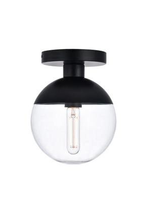 Elegant Lighting - LD6051BK - One Light Flush Mount - Eclipse - Black and Clear