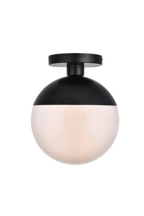 Elegant Lighting - LD6062BK - One Light Flush Mount - Eclipse - Black and frosted white