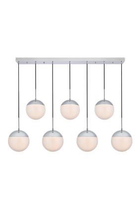 Elegant Lighting - LD6088C - Seven Light Pendant - Eclipse - Chrome And Frosted White