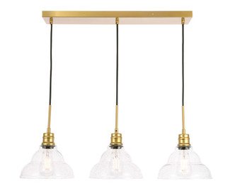 Elegant Lighting - LD6224BR - Three Light Pendant - Clive - Brass