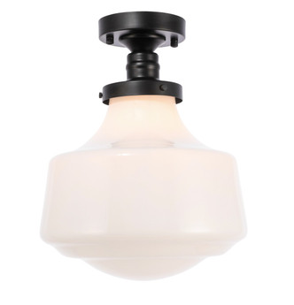 Elegant Lighting - LD6243BK - One Light Flush Mount - Lyle - Black and frosted white glass