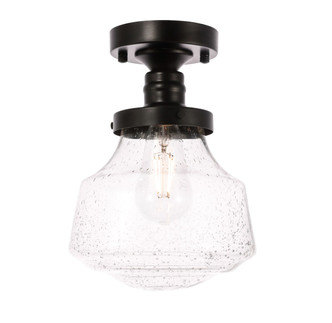 Elegant Lighting - LD6246BK - One Light Flush Mount - Lyle - Black and Clear seeded glass