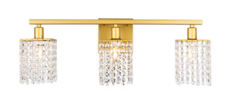 Elegant Lighting - LD7010BR - Three Light Wall Sconce - Phineas - Brass and Clear Crystals
