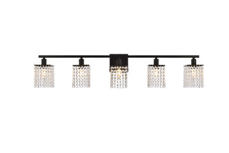 Elegant Lighting - LD7014BK - Five Light Bath - Phineas - Black and Clear