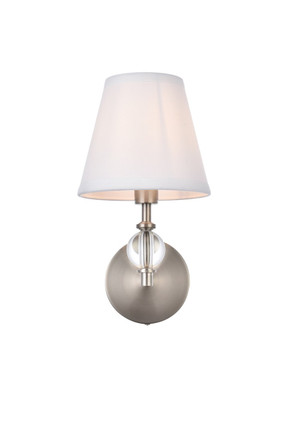 Elegant Lighting - LD7021W6SN - One Light Bath - Bethany - satin nickel and White Fabric Shade