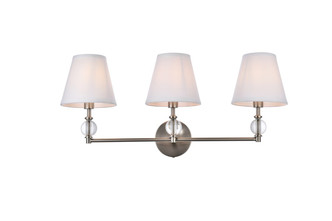 Elegant Lighting - LD7023W24SN - Three Light Bath - Bethany - satin nickel and White Fabric Shade