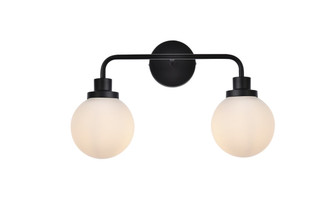Elegant Lighting - LD7032W19BK - Two Light Bath - Hanson - Black and Frosted Shade
