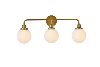 Elegant Lighting - LD7034W28BR - Three Light Bath - Hanson - Brass and Frosted Shade