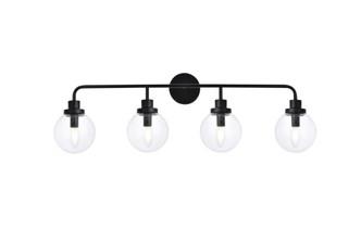 Elegant Lighting - LD7037W38BK - Four Light Bath - Hanson - Black and Clear Shade