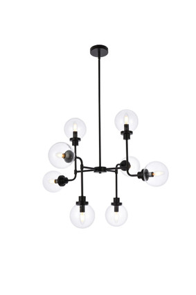 Elegant Lighting - LD7039D36BK - Eight Light Pendant - Hanson - Black