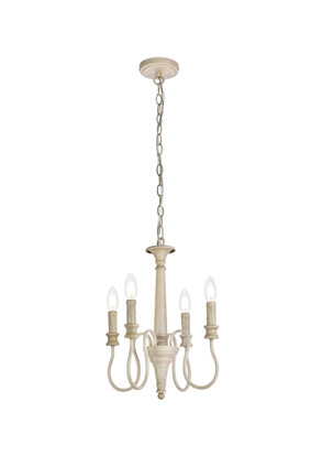 Elegant Lighting - LD7042D14WD - Four Light Pendant - Flynx - Weathered Dove