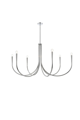 Elegant Lighting - LD722D55C - Six Light Chandelier - Layne - Chrome