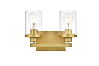 Elegant Lighting - LD7316W12BRA - Two Light Bath Sconce - Saanvi - Brass and Clear